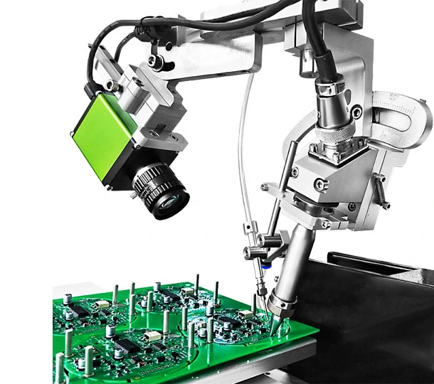 PCB Board LED USB Double Head Double Y Independent Work with Rotatable Shaft Soldering Robot Machine