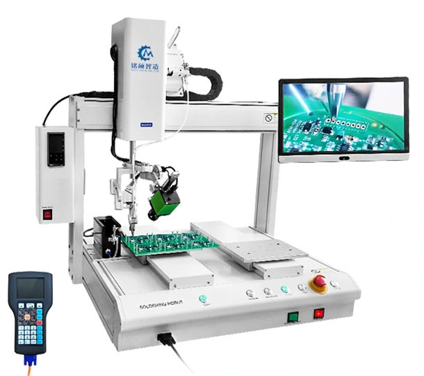 PCB Board LED USB Double Head Double Y Independent Work with Rotatable Shaft Soldering Robot Machine